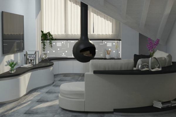 soggiorno di design curvo